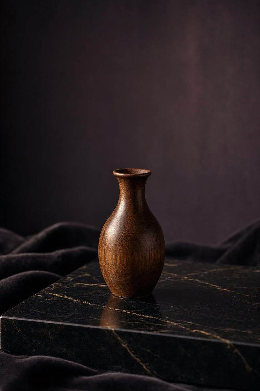 Handcrafted turned wood bowl